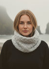 Aran Infinity Cable Scarf grey