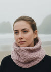 Aran Infinity Cable Scarf pink
