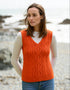 Aran Ladies Vest | Orange - Clearance