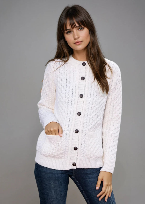 Aran Lumber Cardigan | Natural