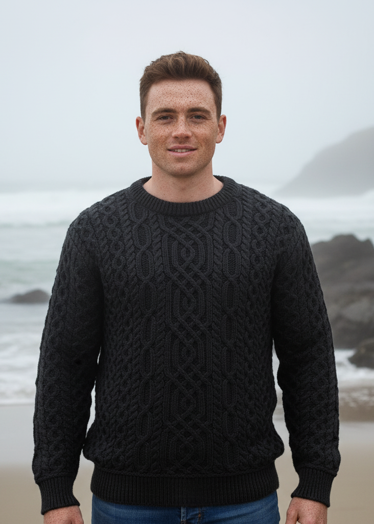 Aran Men's Super Soft Sweater | Charcoal