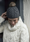 Aran Merino Wool Bobble Hat