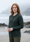 Aran Merino Wool Cable Knit Cardigan | Army Green
