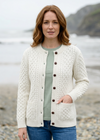 Aran Merino Wool Cable Knit Cardigan | Natural