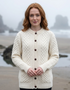 Aran Merino Wool Cable Knit Cardigan | Natural