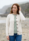 Aran Merino Wool Cable Knit Cardigan | Natural