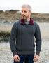 Aran Merino Wool Half Zip Sweater | Slate