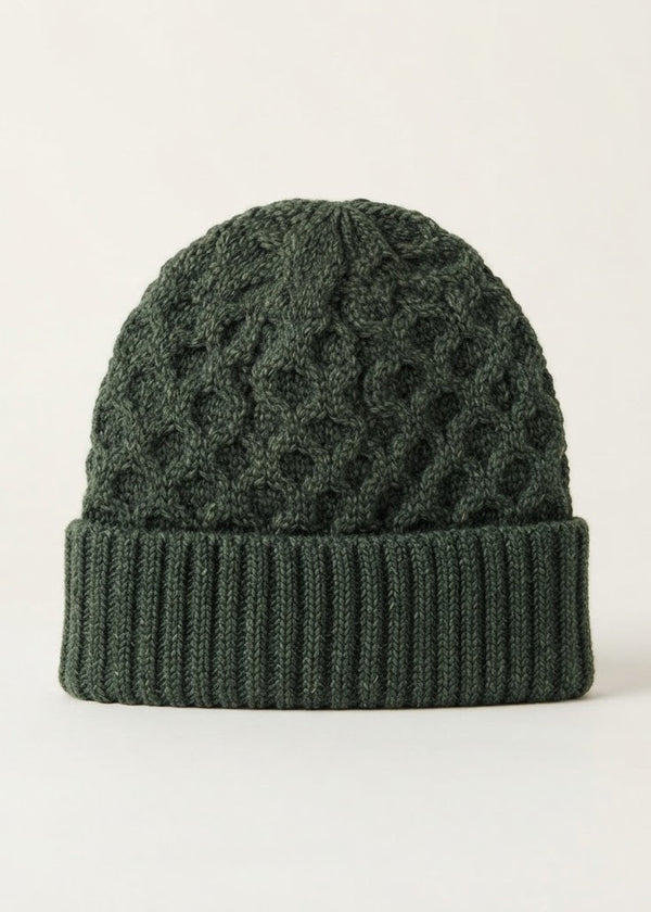 Aran Merino Wool Hat - Army Green