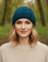 Aran Merino Wool Hat - Traditional Irish Cable Knit | Irish Sea - Clearance