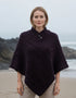 Aran Merino Wool Poncho | Velvet Plum - Clearance