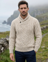 Aran Merino Wool Shawl Neck Sweater | Parsnip
