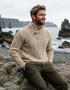 Aran Merino Wool Shawl Neck Sweater | Parsnip
