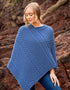 Aran Merino Wool V Poncho | Denim Marl