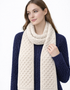 Aran Merino Wool Honeycomb Scarf | Parsnip