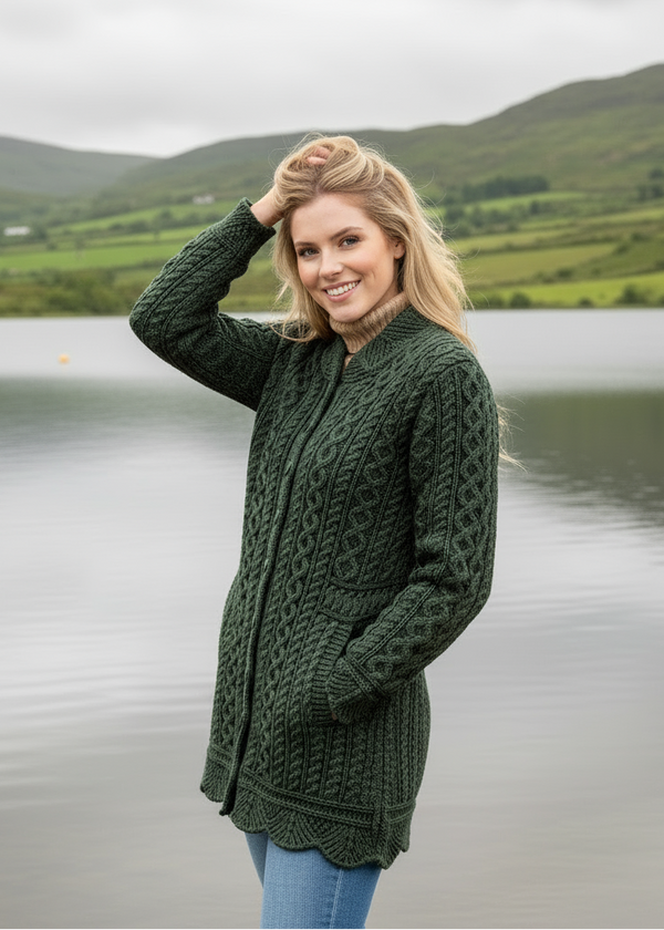 Aran Plated Scallop Jacket | Green