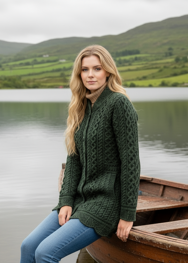 Aran Plated Scallop Jacket | Green