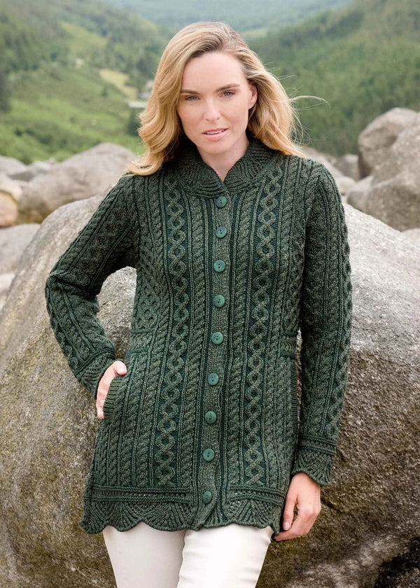 Aran Plated Scallop Jacket | Green