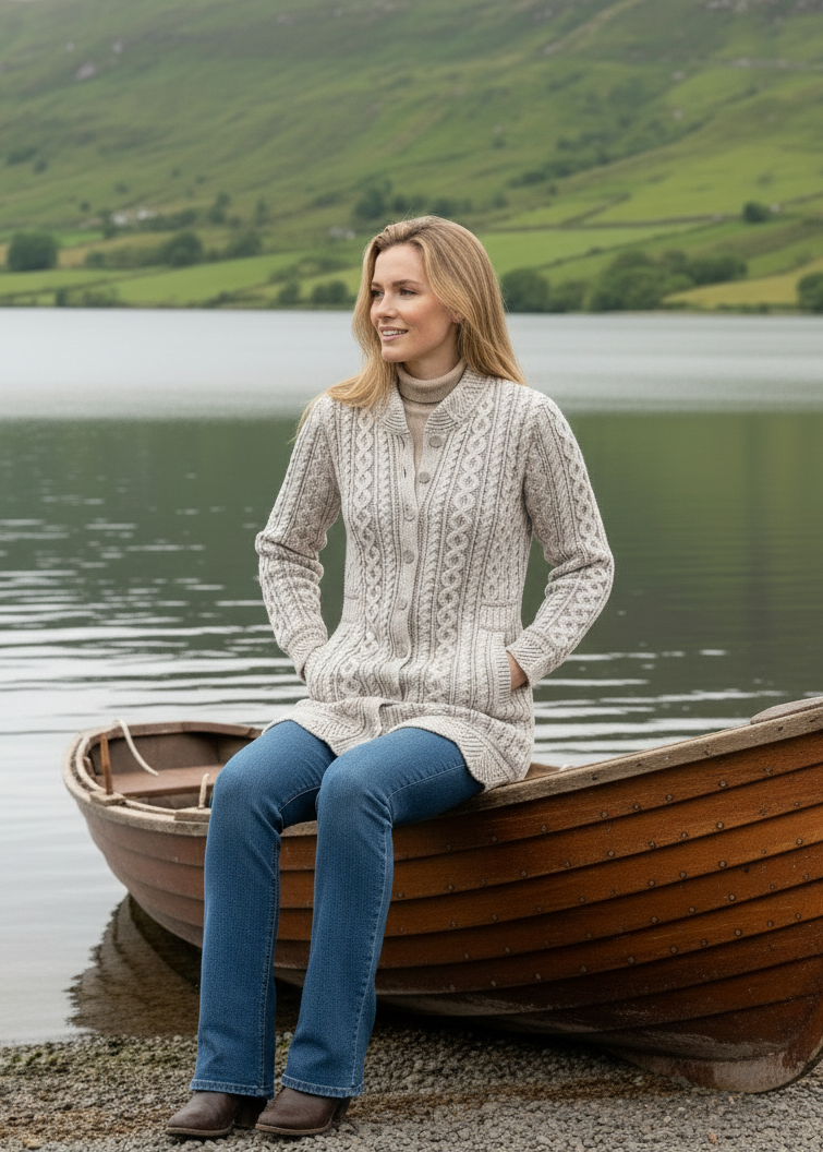 Aran Plated Scallop Jacket | Stone