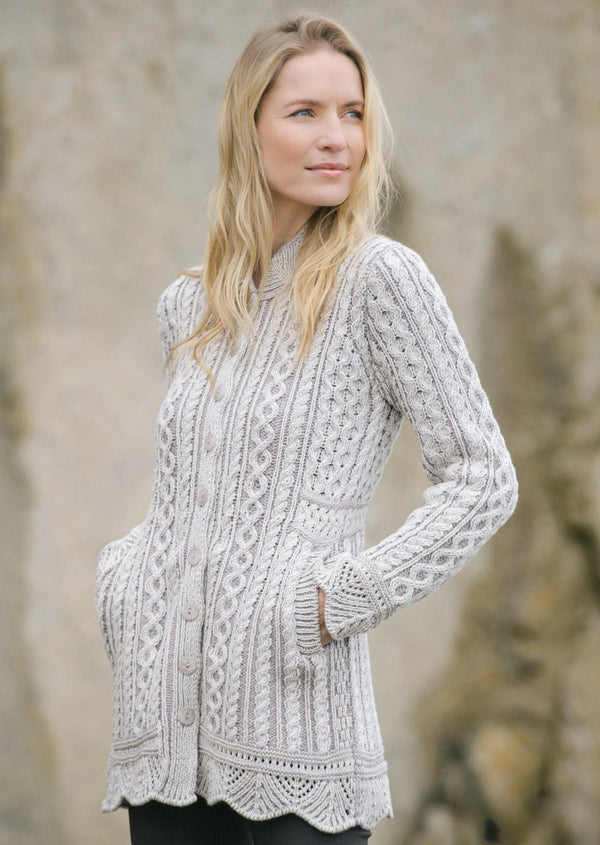 Aran Plated Scallop Jacket | Stone
