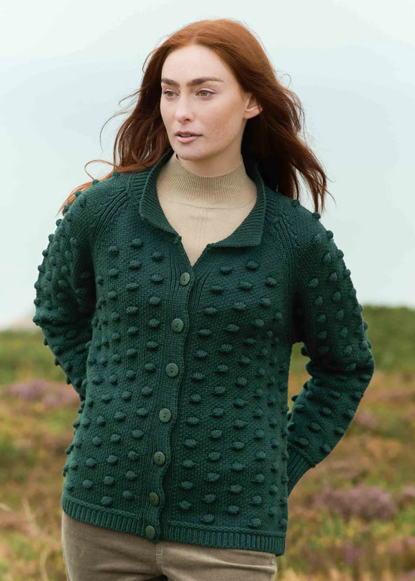 Aran Popcorn Stitch Cardigan