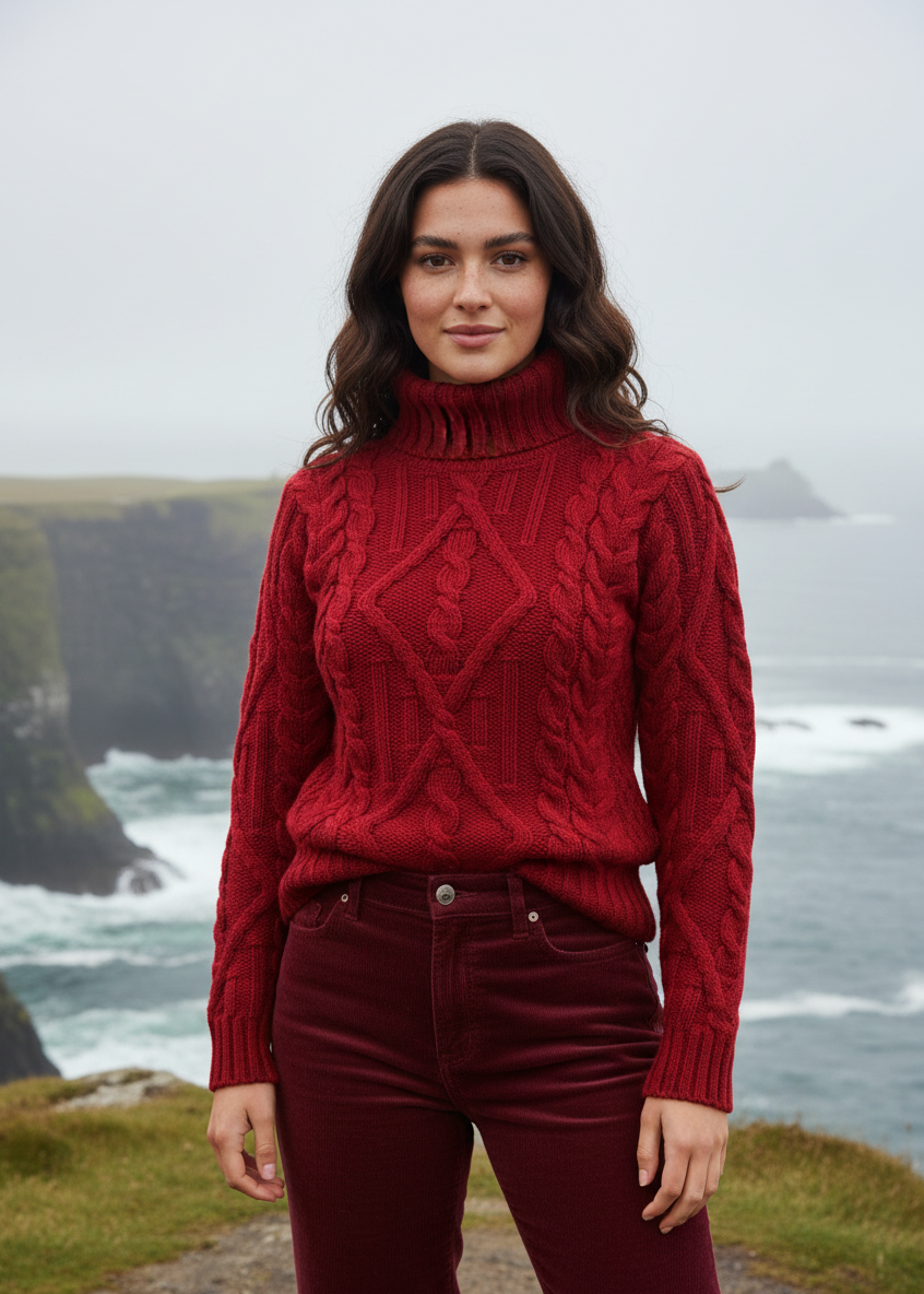 Red Aran Sweater 