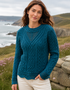 Aran-Pullover mit Muschelmuster | Bermuda-Pullover | 100 % Merinowolle