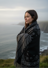 Aran Shamrock Reversible Blanket | Stone Grey / Black