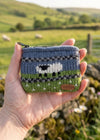 Aran Sheep Wool Coin Purse Blue/Green