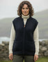Aran Sleeveless Zip Cardigan | Navy Green Mix - Clearance