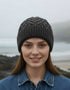 Aran Super Soft Heart Design Hat | Charcoal