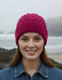 Aran Super Soft Heart Hat | Magenta