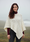 Aran Super Soft Merino Wool Poncho Natural | Irish Knitwear