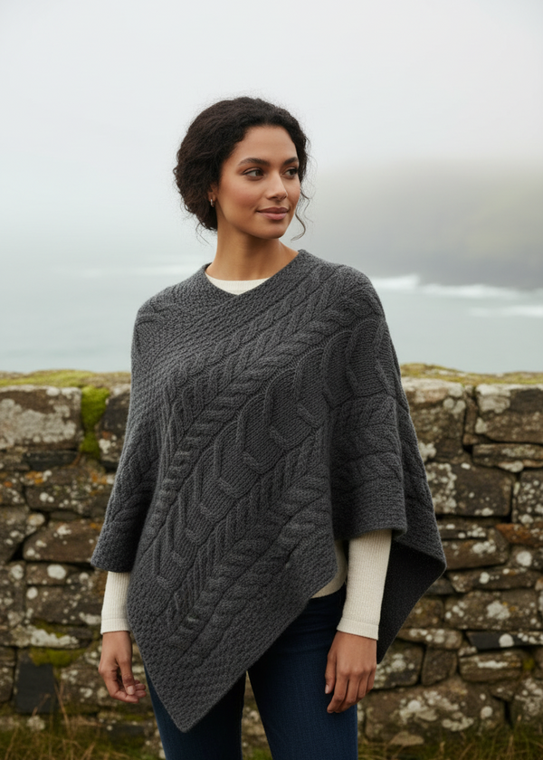 Charcoal Poncho Close-up 2