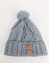 Aran Supersoft Merino Button Hat | Ocean Grey