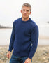 Unisex Aran Sweater | Deep Water Blue - Clearance