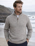 Aran Troyer Lambswool Zip Sweater | Oatmeal