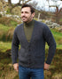 Aran V-Neck Cardigan | Charcoal