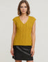 Aran V Neck Vest | Sunflower - Clearance