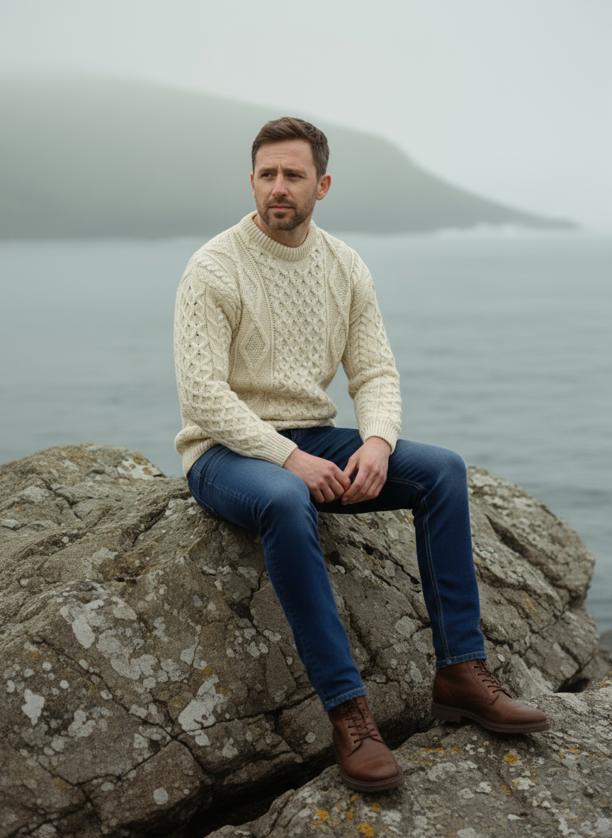 Aran Wool Sweater | Natural