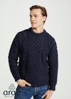 Aran Wool Sweater | Navy - Clearance