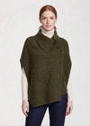 Aran Woollen Mills 100% Pure New Wool Poncho Cape | Green