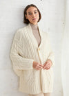 Aran Woollen Mills Knocknarea Wrap Cardigan – Natural