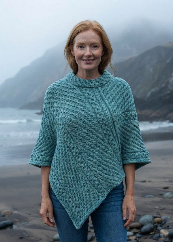 Aqua poncho aran 