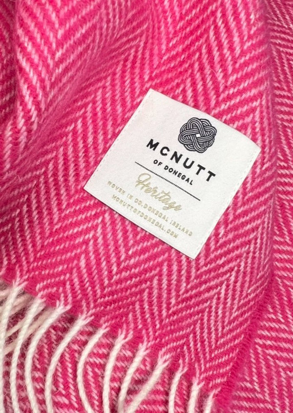 McNutt Aurora Pink Herringbone Throw