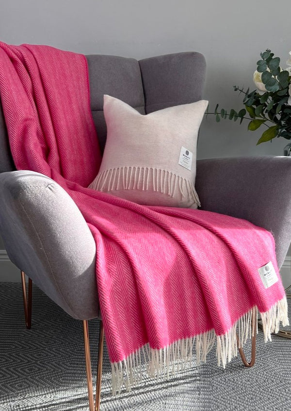 McNutt Aurora Pink Herringbone Throw