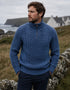 Aran Merino Wool Half Zip Sweater | Denim