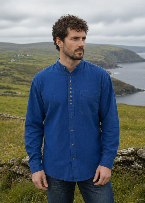 Civilian Men's Grandfather Shirt | Dusty Blue