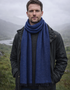Mucros Donegal Wool Scarf | Blue Herringbone | Made in Ireland