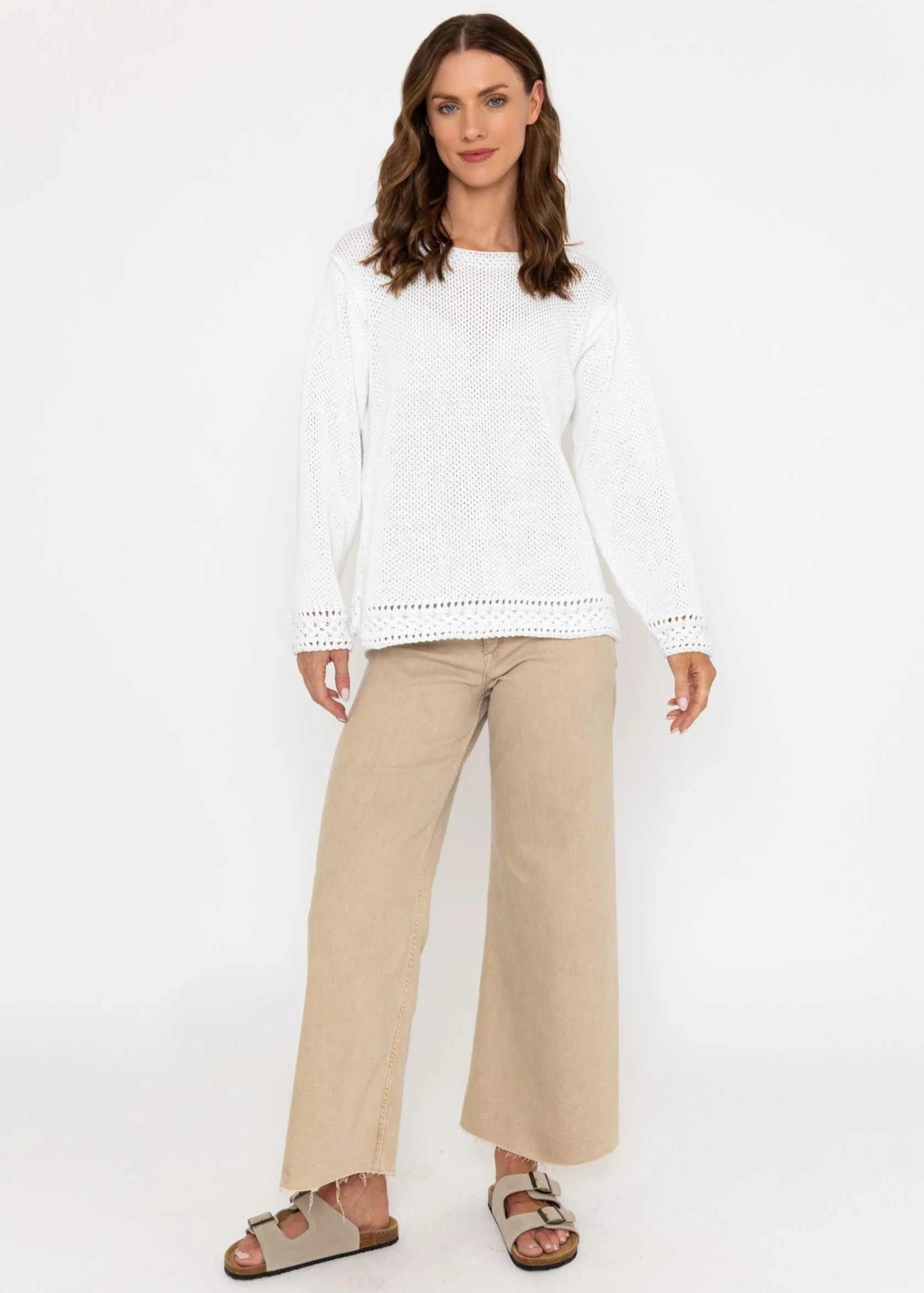 Cotton Ladies Sweater | White