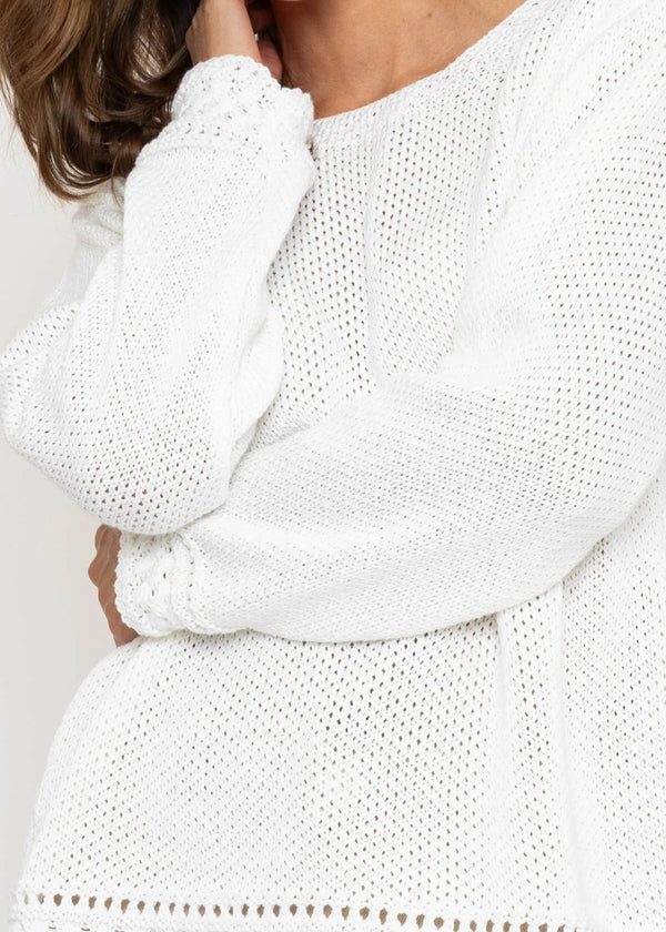 Cotton Ladies Sweater | White